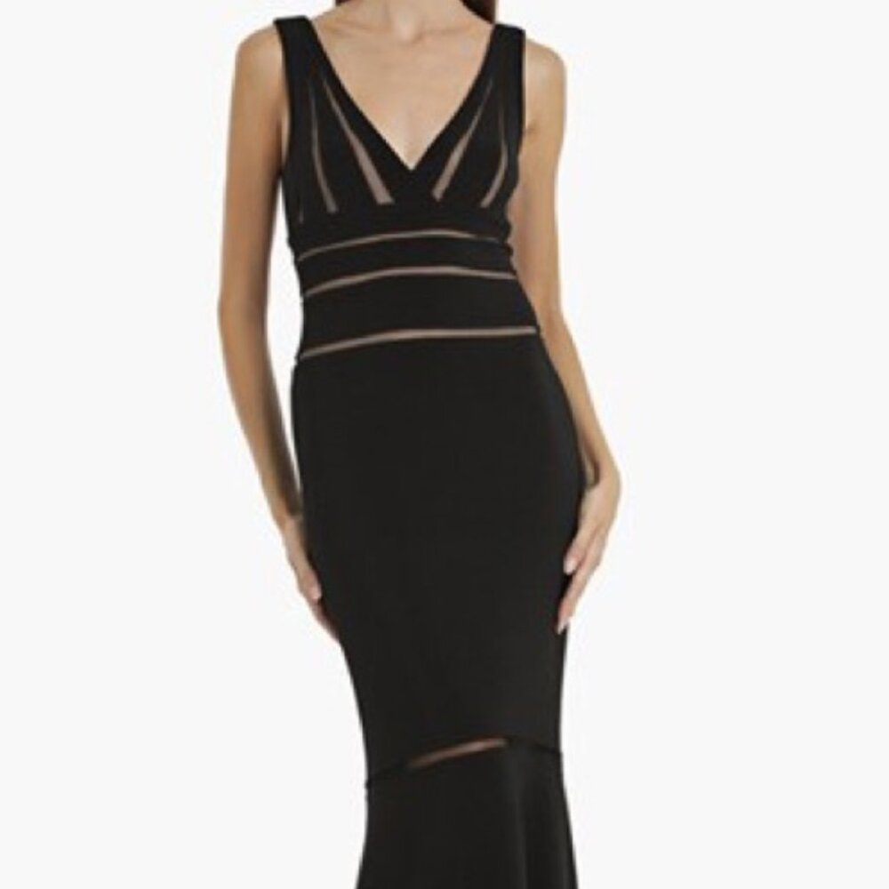 JS Collections Elegant Black Evening Mermaid Dress